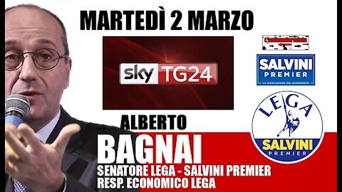 🔴 Sen. Alberto Bagnai, responsabile economico della Lega, ospite a "SkyTg24 Economia".