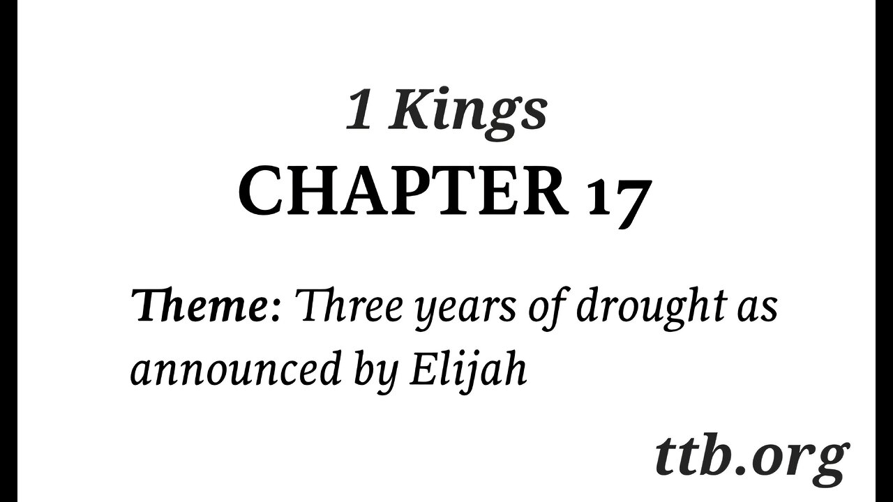 1 Kings Chapter 17 (Bible Study)