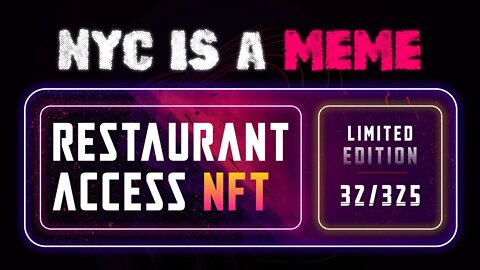NYC is a meme, part 948; getting restaurant reservations through NFTs