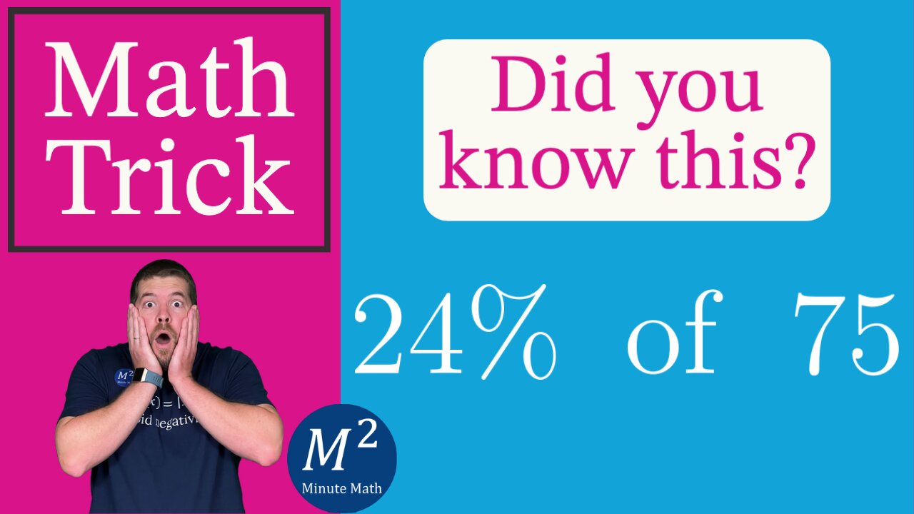 Percentage Trick You Were NEVER Taught in School | 24% of 75 | Minute Math Tricks - Part 74 #shorts