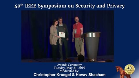 IEEE S&P 2019 Awards Ceremony