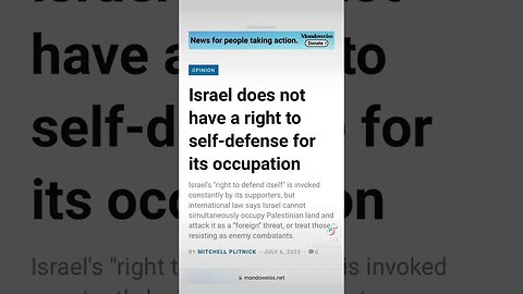 Israel Occupier Has No Right To Self Defense. #Israel #Palestine #USA