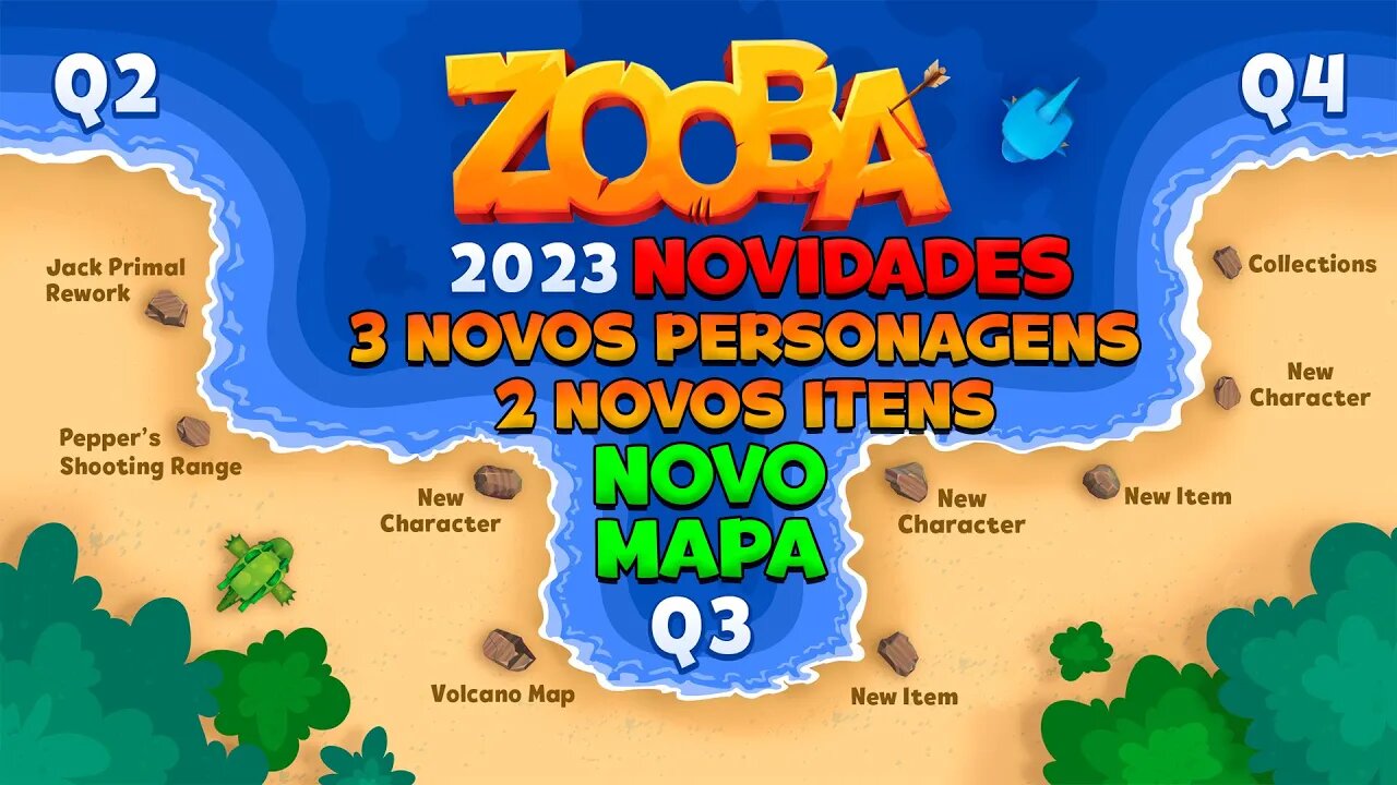 3 NOVOS PERSONAGENS 2 NOVOS ITENS MAPA DO VULCÃO E MAIS ZOOBA