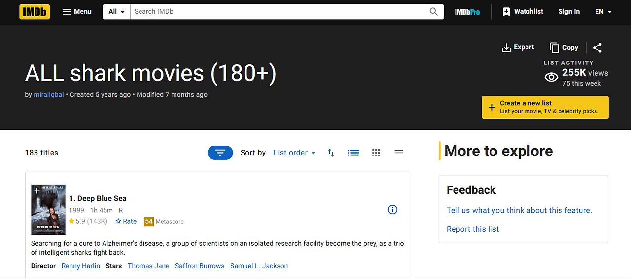 Some Shark movies... IMDB