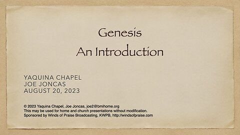 Genesis: An Introduction