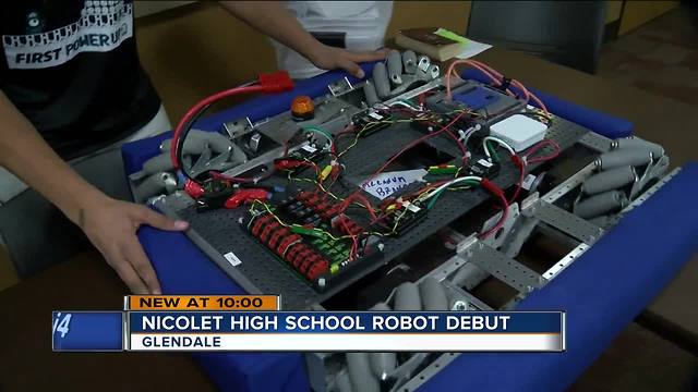 Nicolet HS students reveal robot ahead of competition