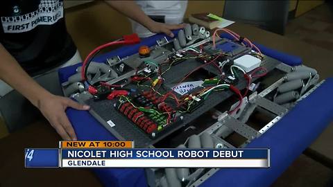 Nicolet HS students reveal robot ahead of competition