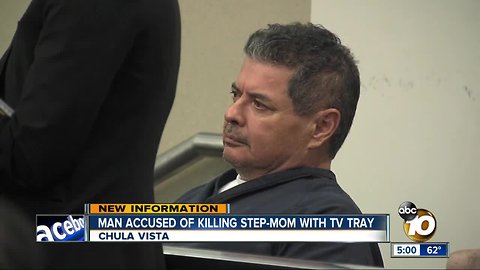 Man accused of killing step-mom with TV tray