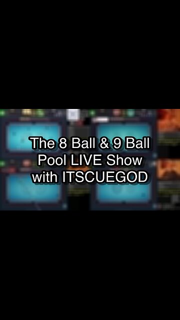 The 8 Ball & 9 Ball Pool LIVE Show with ITSCUEGOD
