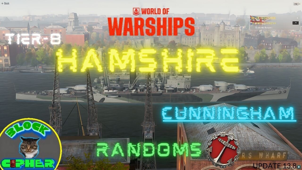 Randoms//Tier-8 HAMSHIRE//British Cruiser//U-C Cunningham//Update 13.8 | World of Warships