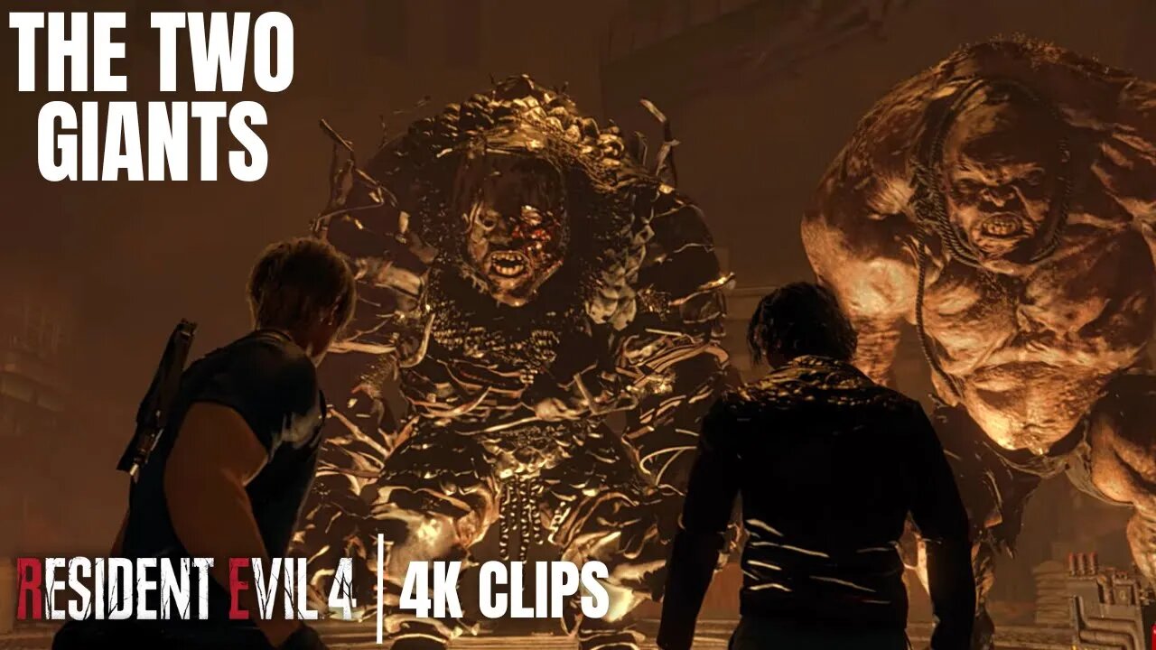 Leon & Luis Vs The Two Giants | Resident Evil 4 Remake 4K Clips