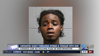 Unwanted guest threatens woman & toddler with gun