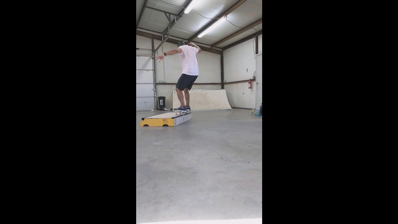 46 year old Skateboarder skating a slap pad
