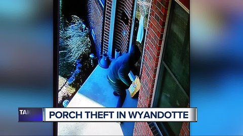 Porch thief wanted in Wyandotte