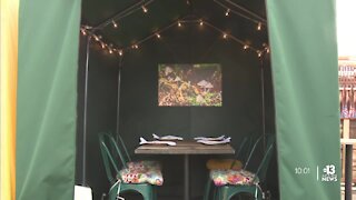 Esther’s Kitchen repurposes dining tents to display art