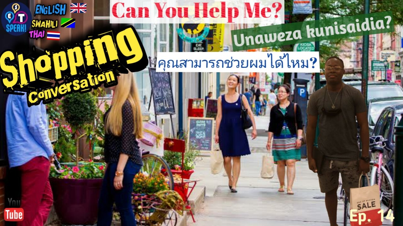 "Can You Help Me? " in English, Swahili, and Thai | Shopping For A Sweater Conversation