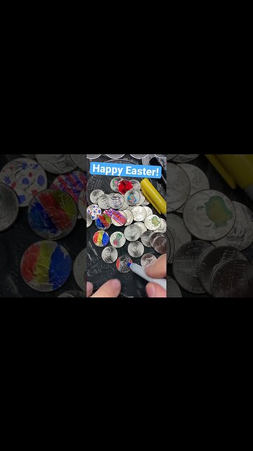 No Eggs? Color Coins! Happy Easter!