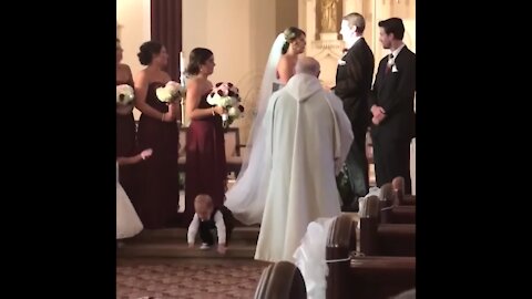 Kids make add some comedy to a wedding