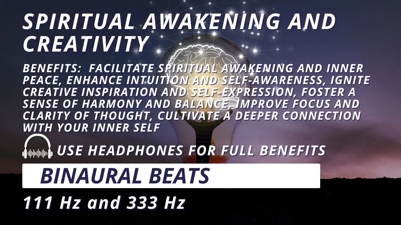 Spiritual Awakening and Creativity: Harmonizing with 111 Hz and 333 Hz Binaural Beats