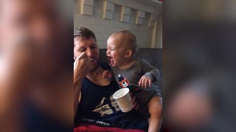 Adorable Baby Boy Loves Ice Cream