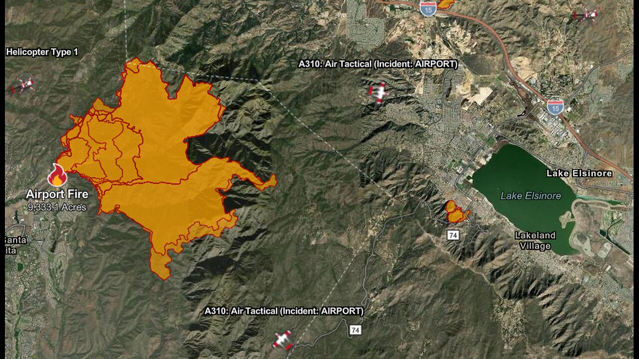 HUGE WILD FIRE, Calfire named this fire AIRPORT fire in california