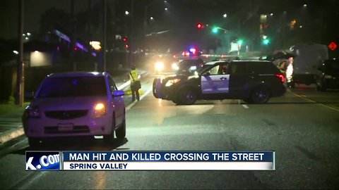 Pedestrian hit by car, killed on Spring Valley street