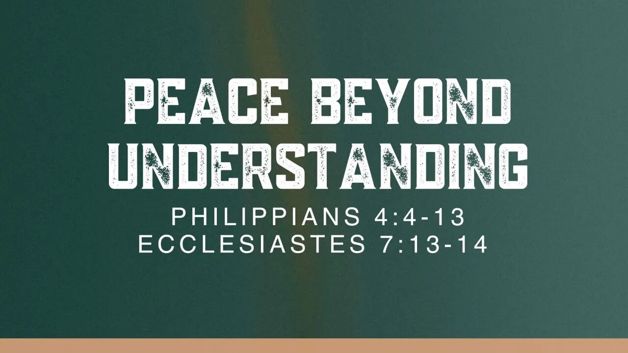 Peace Beyond Understanding