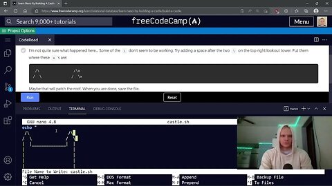 Learn Nano by Building a Castle | FreeCodeCamp