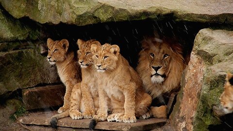 Wild life cute baby Lion Videos (Copyright Free) Full HD