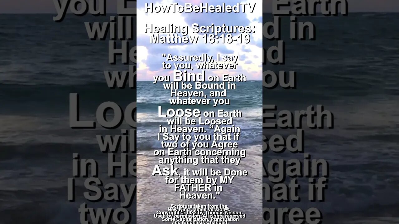 Healing Scriptures Concepts 📖 Binding + Loosing ✝️ Matthew 18:18-19🙏#healingscriptures #healingverse