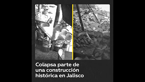 Colapsa un fragmento de un edificio histórico de Jalisco, México