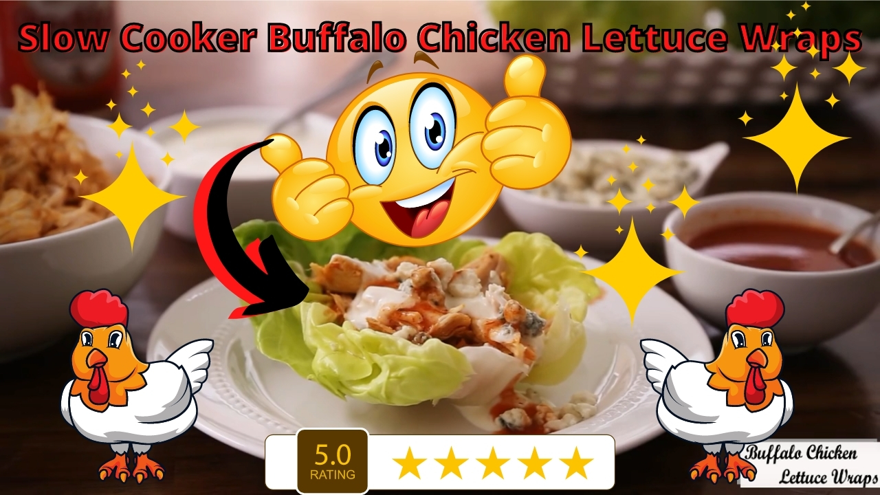 Slow cooker buffalo chicken lettuce wraps