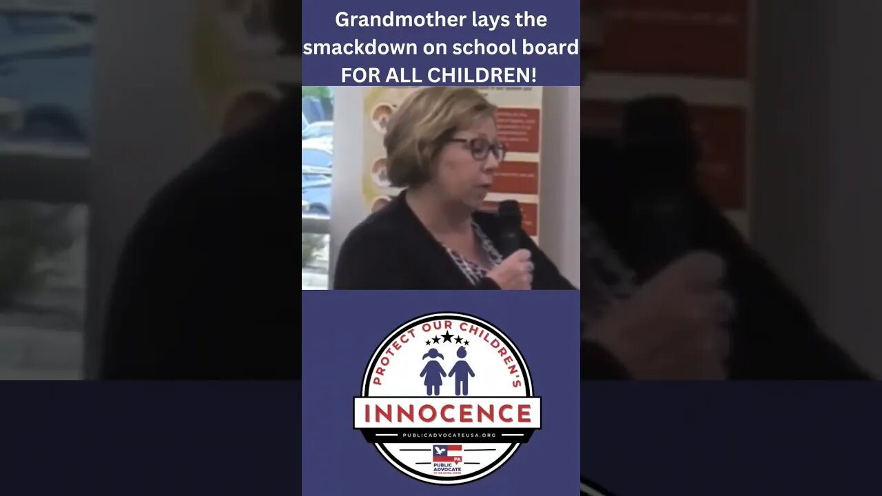 Grandma lays it against schooboard, it's time to protect children, ALL CHILDREN! #schoolboard #usa