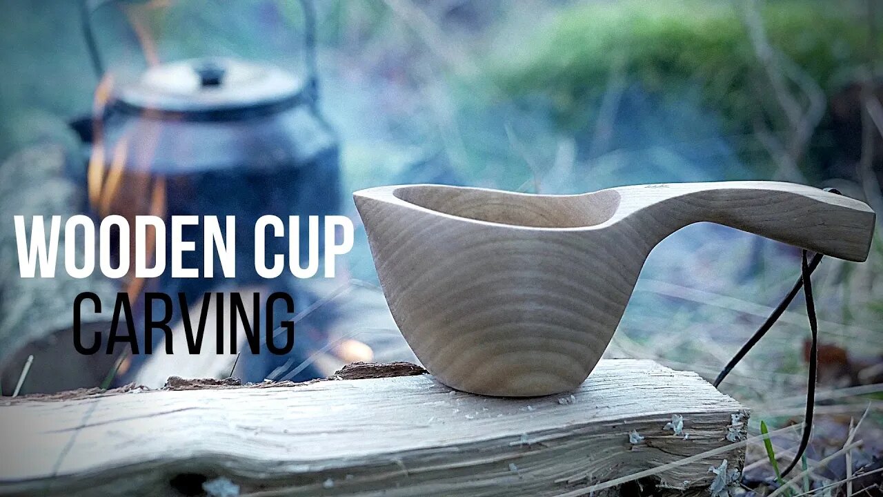 Making a WOODEN CUP! //Woodcarving