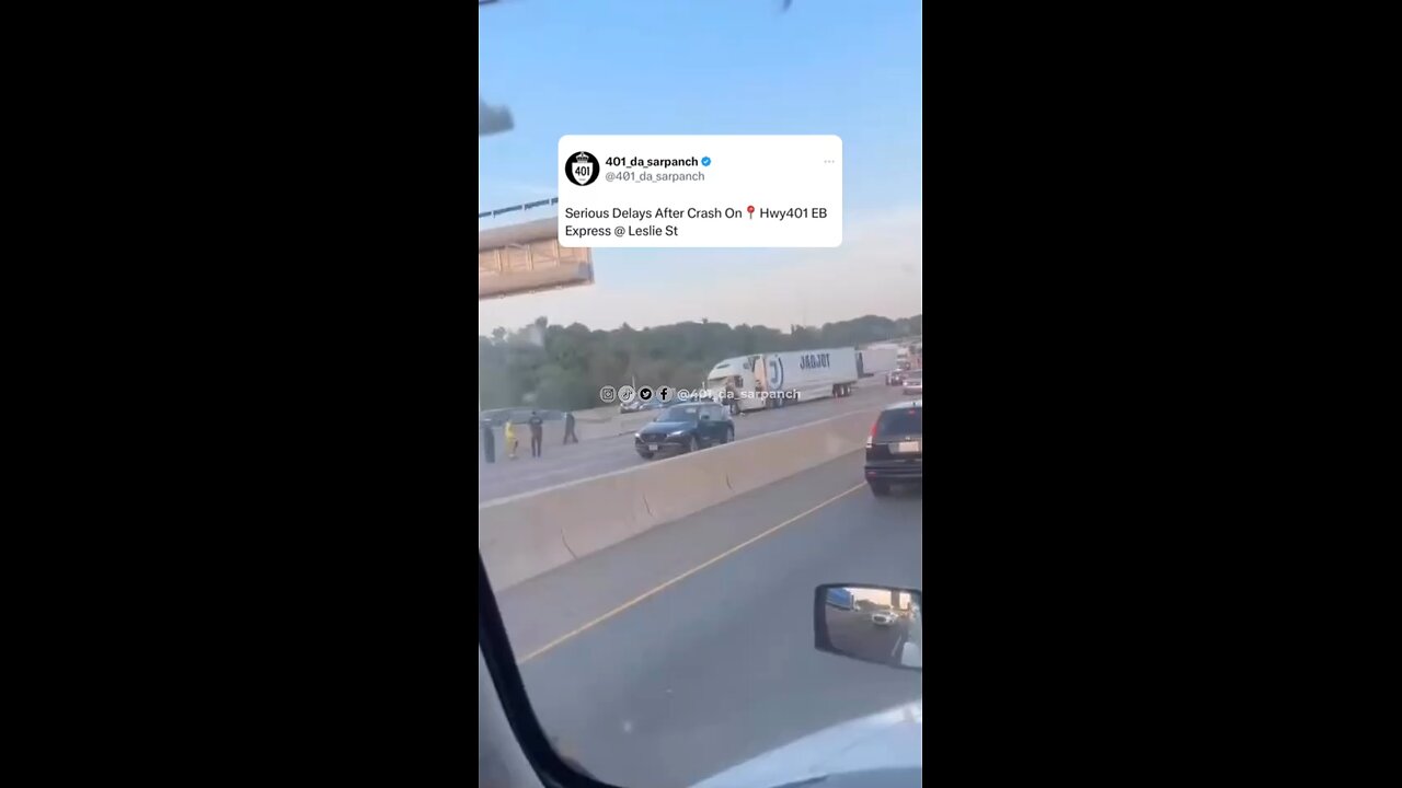 Truck Accident on highway 401 Toronto