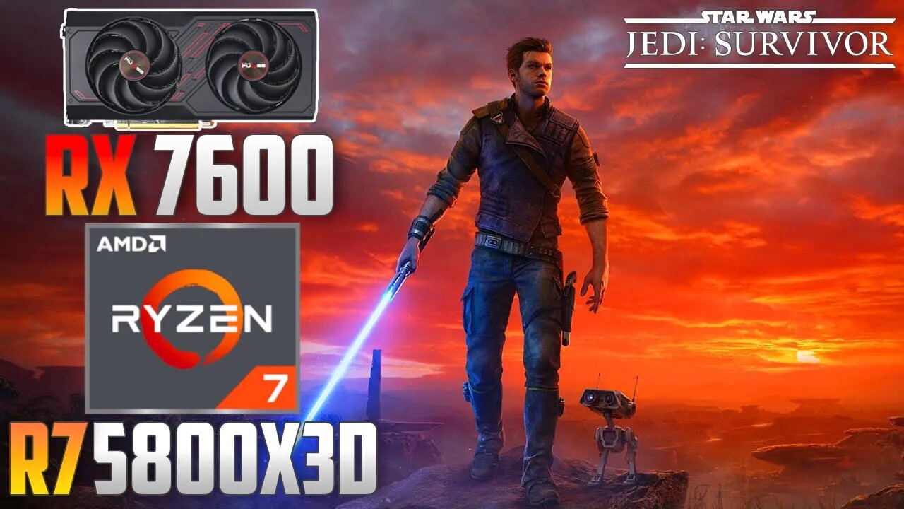Star Wars Jedi: Survivor : RX 7600 + R7 5800X3D | 1440p - 1080p | Epic & Low | FSR