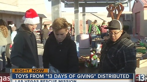 Toys from 13 Days of Giving being distributes