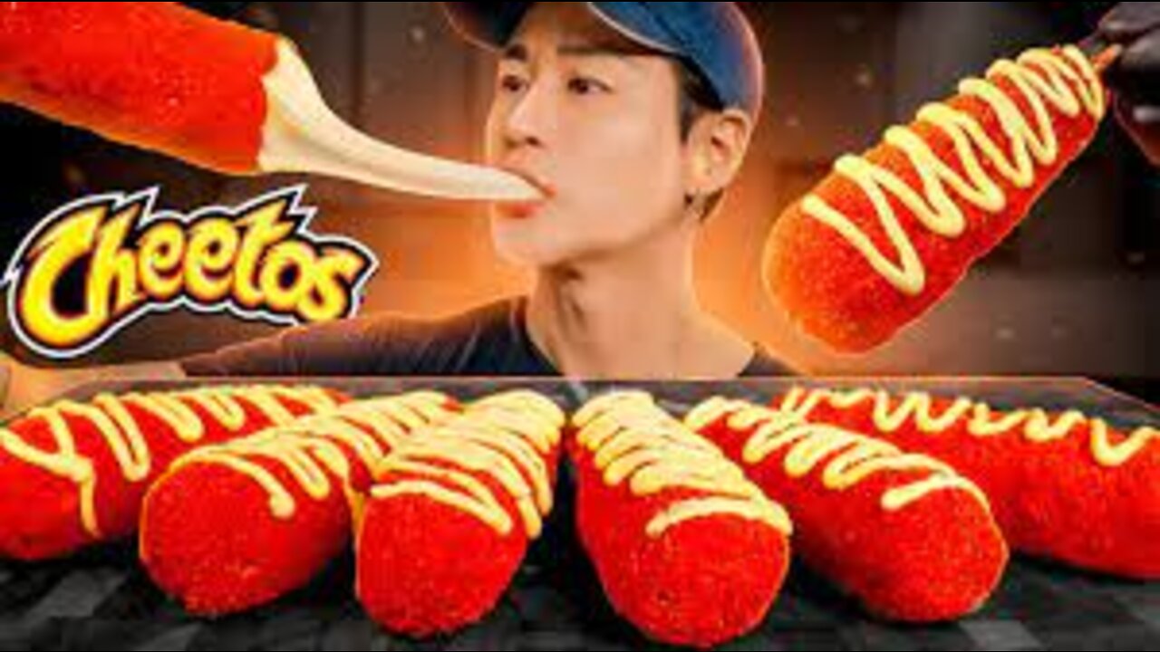 ASMR HOT CHEETOS MOZZARELLA CORNDOGS MUKBANG *COOKING AND EATING SOUNDS*