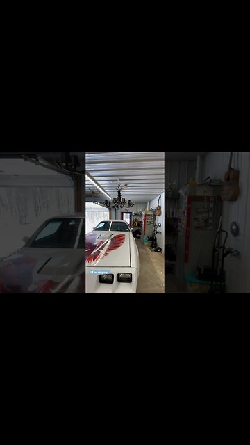 Garage organizing #transam#weightlifting #jamroom#2cargarage #man cave#clutterbug#firebird #v8