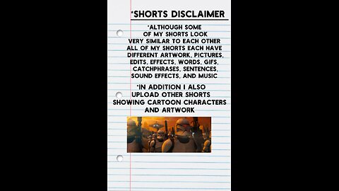 *Disclaimer About All The Shorts On This YouTube Channel