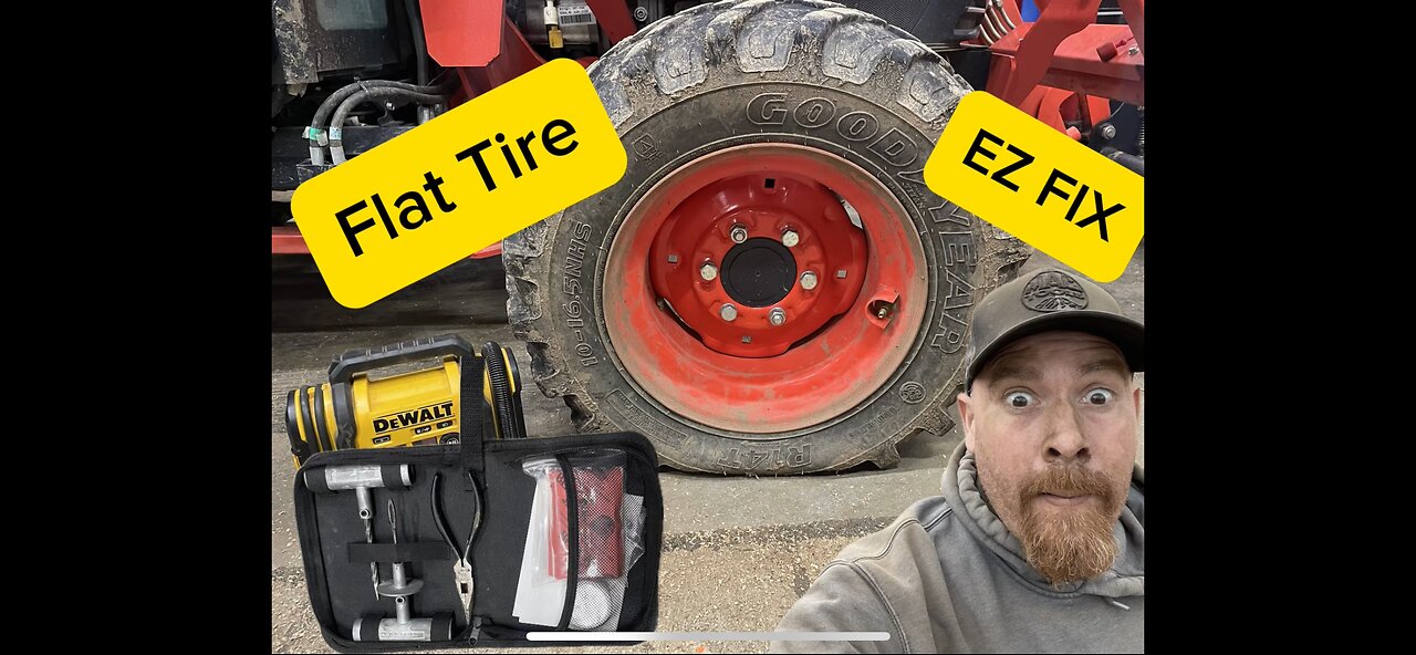 Lets fix a flat tire on a tractor.