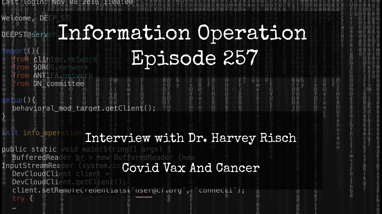 IO Episode 257 - Dr. Harvey Risch - Vax And Cancer 7/11/24