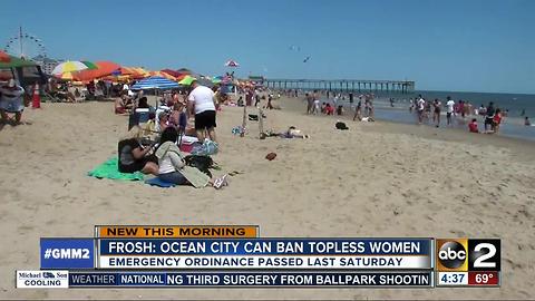 Md AG: Officials in Ocean City can legally ban topless women