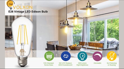 Dimmable E26 Edison Bulbs 60 Watt LED Equivalent