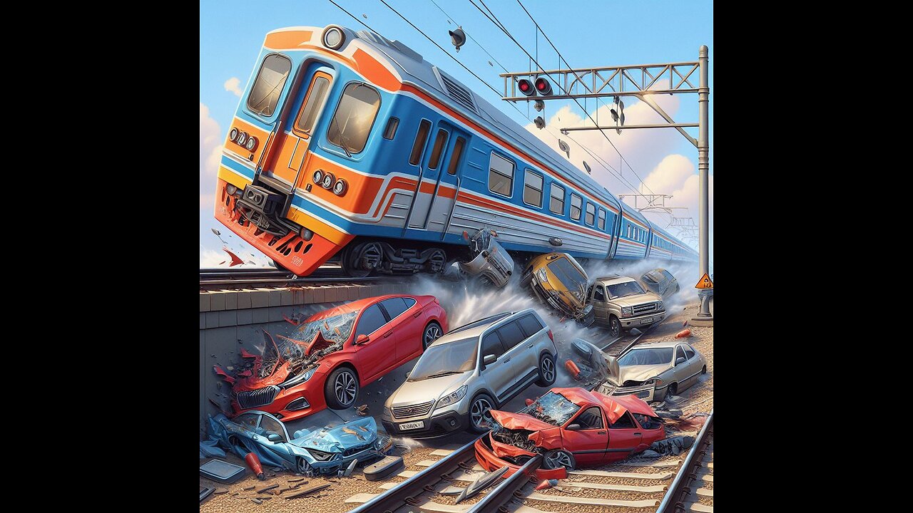 TRAIN CRASH VS CARS FUNNY VERSION😂😂😂