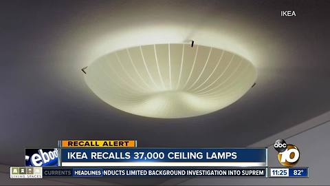 IKEA recalls 37,000 ceiling lamps