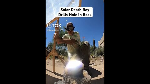 SUNLIGHT DRILLS HOLE IN ROCK🪨💥⚡️🪟🌞USING SOLAR DEATH RAY MIRROR🪨♨️🪞☀️💫