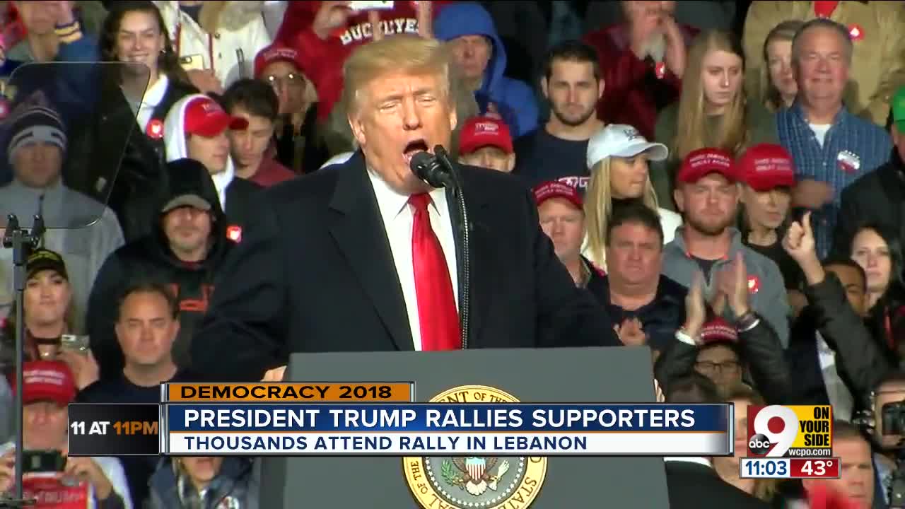 President Trump rallies supporters in Lebanon