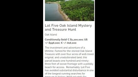 The Curse of Oak Island LOT 5 PENDING SALE 6/28/22