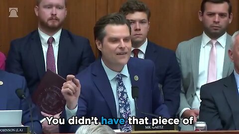 Matt Gaetz EXPOSES FBI Director's Ignorance of Wrongdoings...